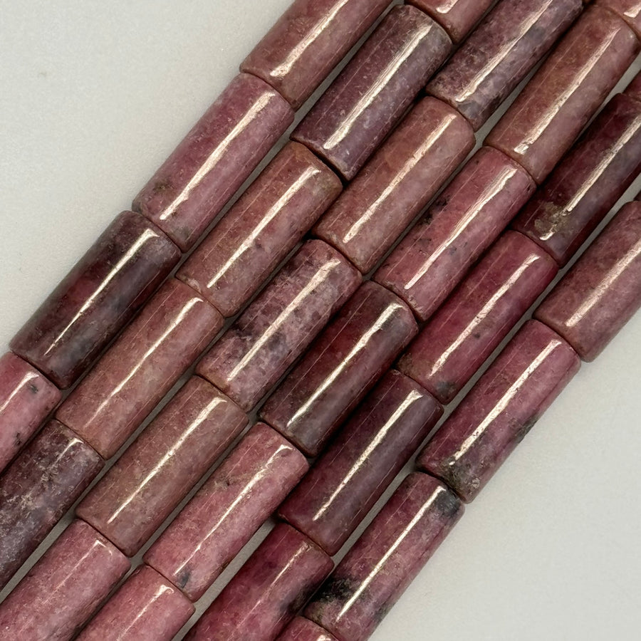 Rhodonite Cylinder Beads image 0