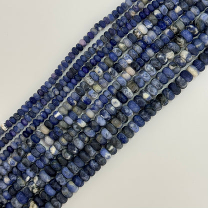 Sodalite Frosted Rondelle Beads (6-10mm) image 3