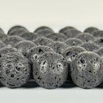 Black Lava Stones Waxed  Round Beads image 3