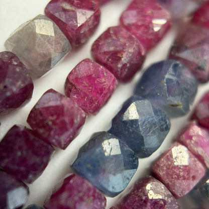 Ruby Sapphire Square Beads image 2