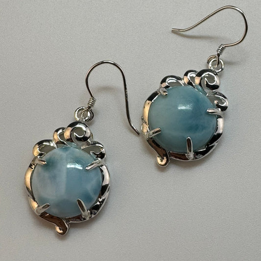 Handmade Larimar 925 Sterling Silver Earrings image 0