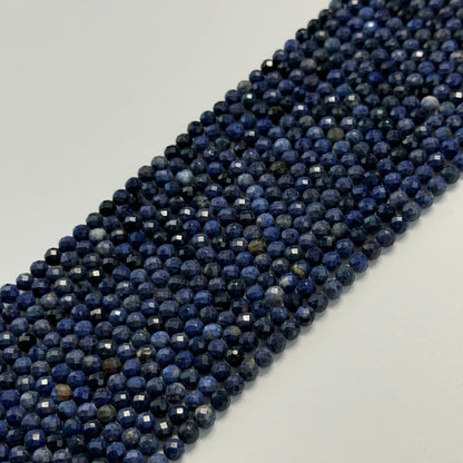 Dumortierite Faceted Round Gemstone Beads - (AB Quality)