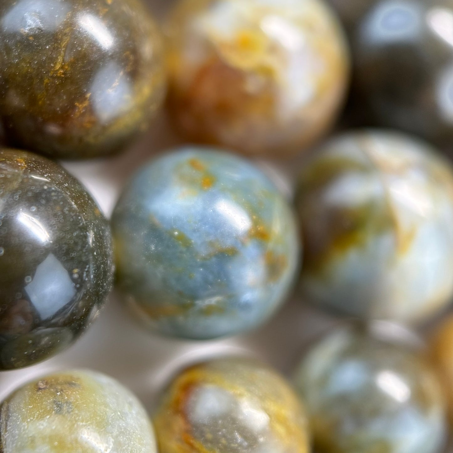 Blue Opal Polished Round Beads image 1