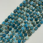 Blue Apatite Rectangular Faceted Cushion Cut Beads10xÂ8 mm Beads image 6