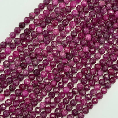Glass Filled Ruby Faceted Round Beads image 3