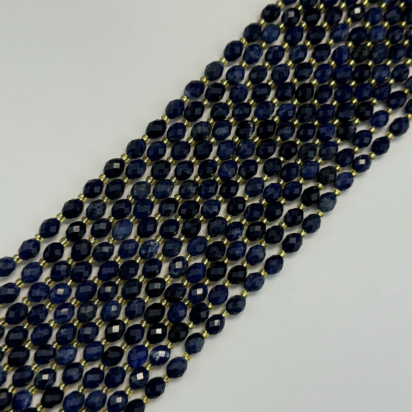 Barrel Faceted Natural Gemstone Beads