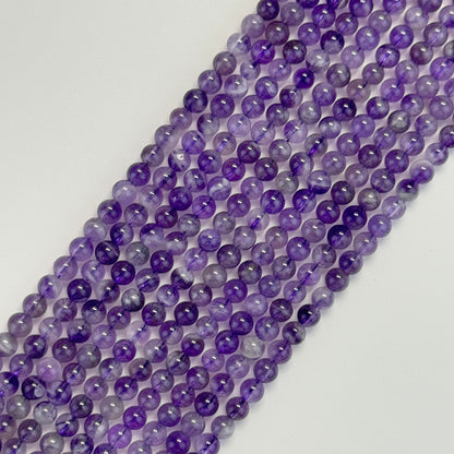 Chevron Amethyst Polished Round Beads image 10