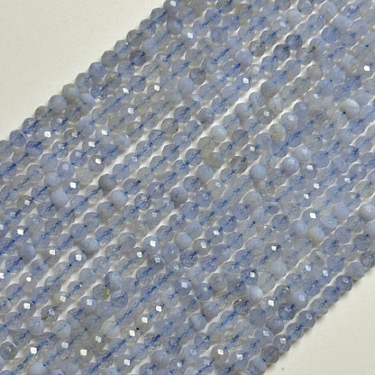 Blue Lace Agate Faceted Round Beads image 1
