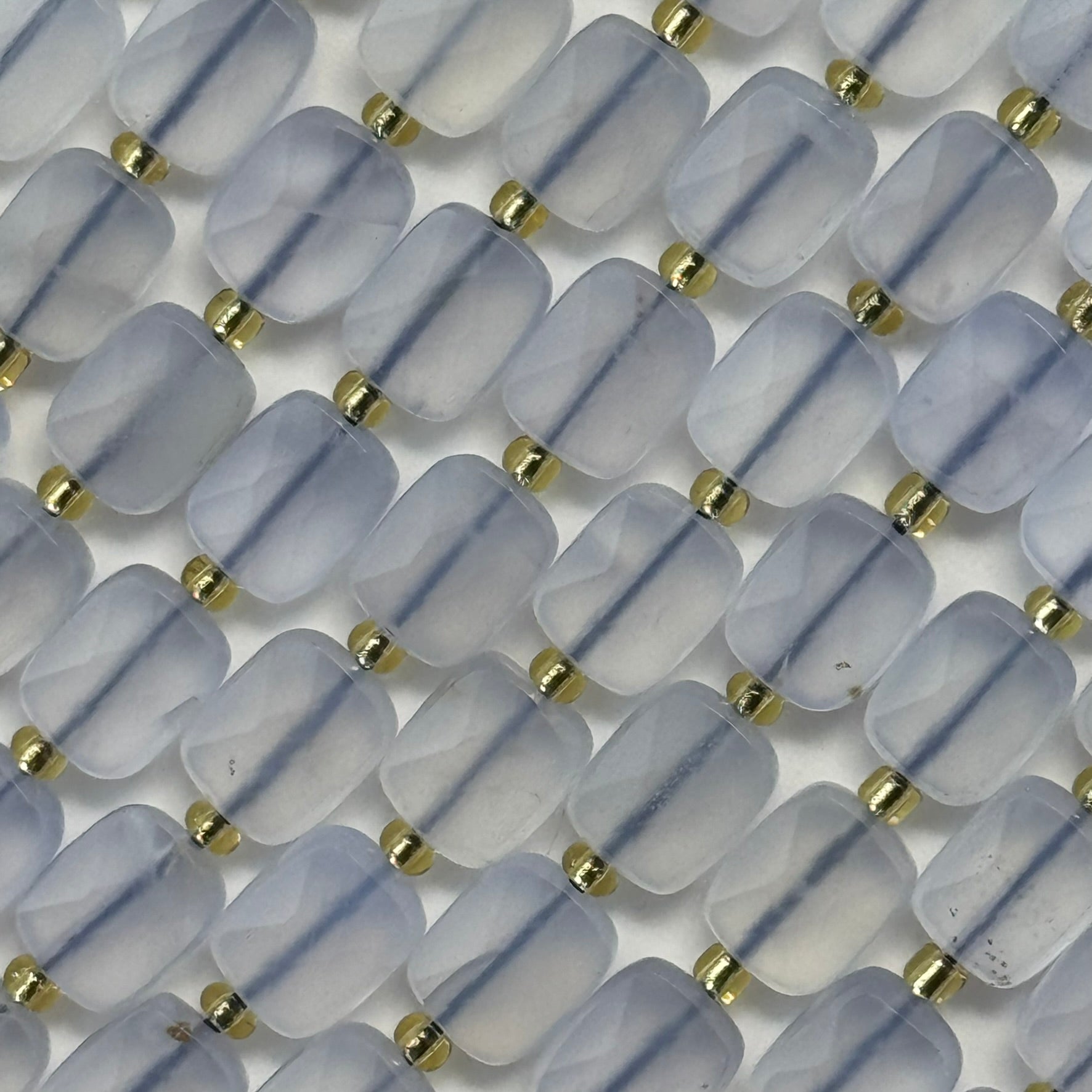Blue Chalcedony Rectangular Faceted Cushion Cut Beads10xÂ8 mm Beads image 3