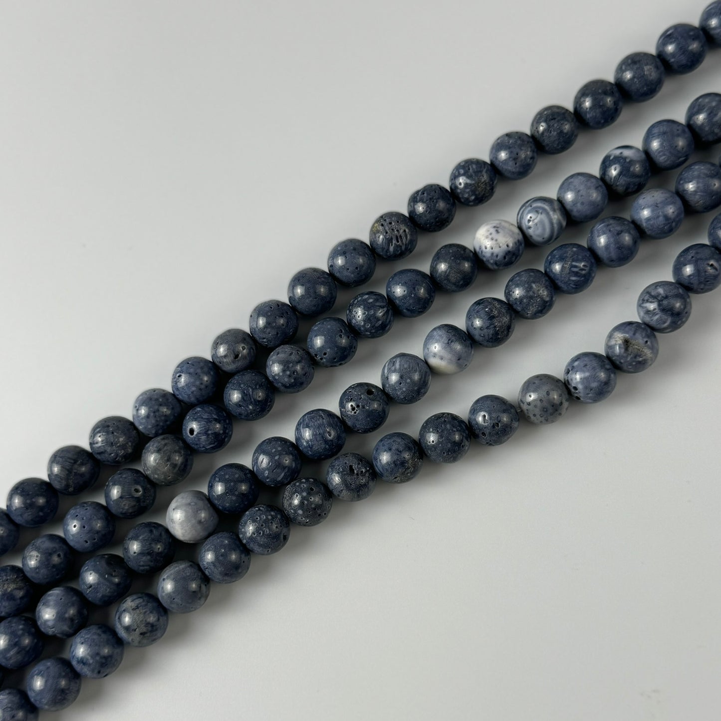 Blue Coral Polished Round Beads image 5
