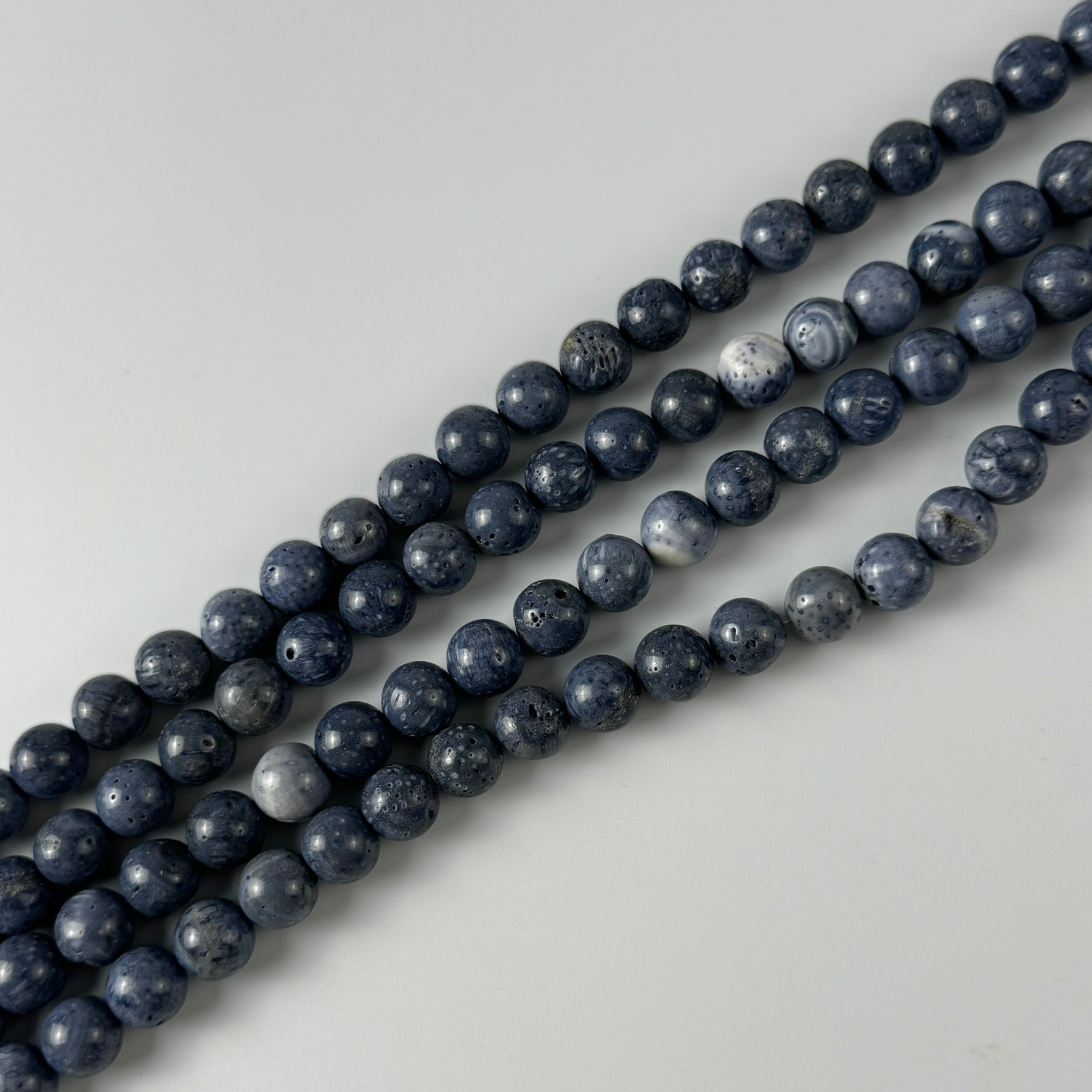 Blue Coral Polished Round Beads image 5