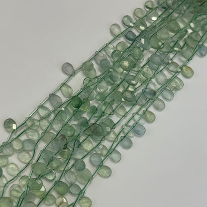 Green Fluorite Faceted Pear Shape Beads image 0