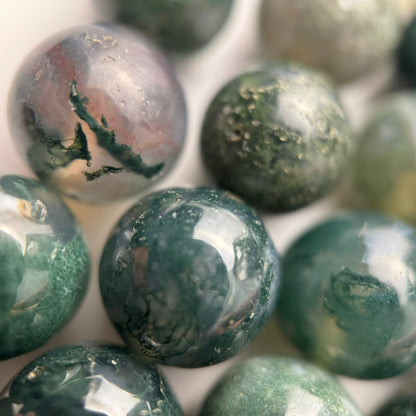 Moss Agate Polished Round Beads image 1