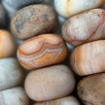 Orange Crazy Lace Agate Frosted Rondelle Beads image 4