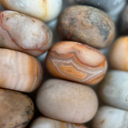 Orange Crazy Lace Agate Frosted Rondelle Beads image 4