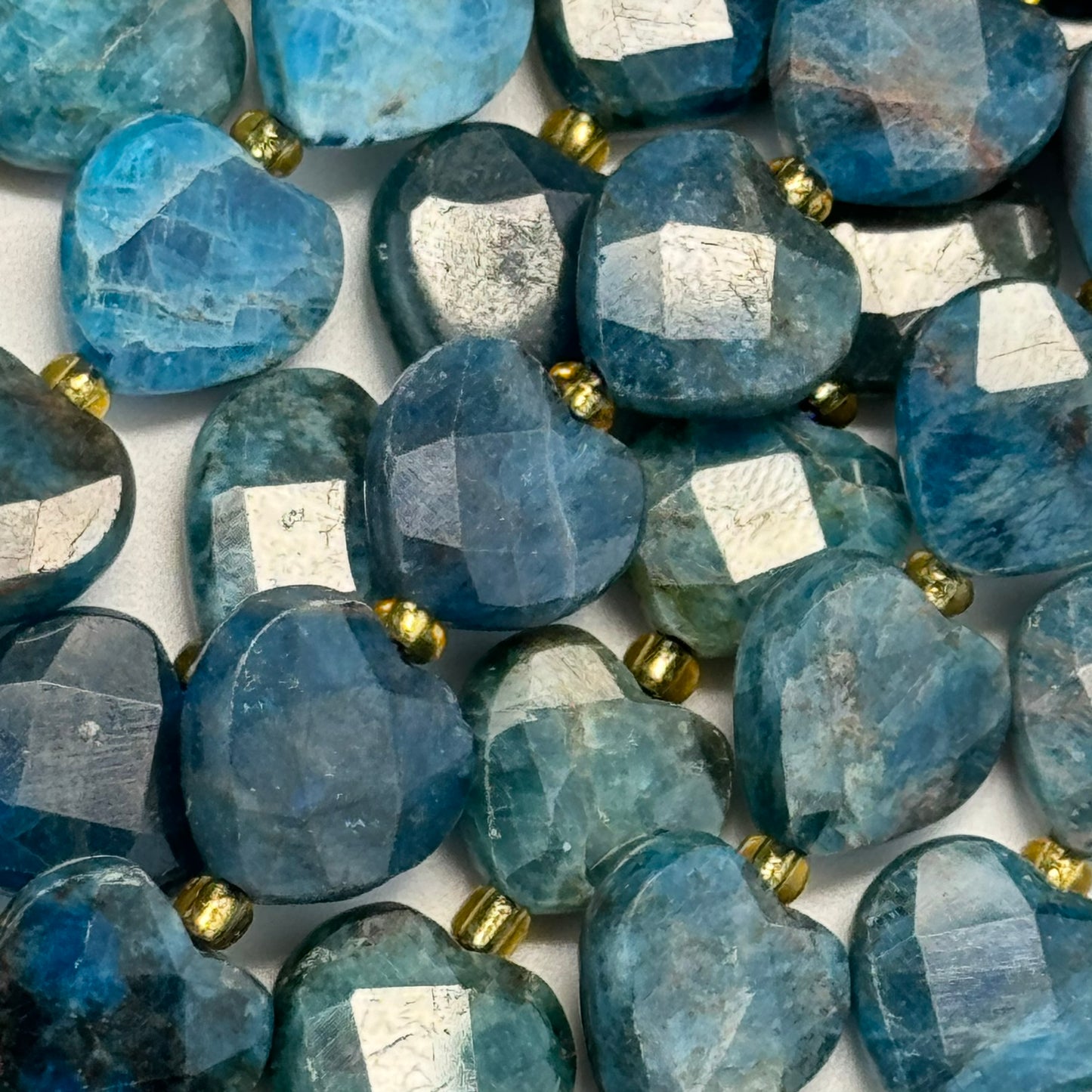 Blue Apatite Faceted Heart Shaped Beads image 8