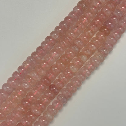Rose Quartz Flat Rondelle Polished Beads image 2