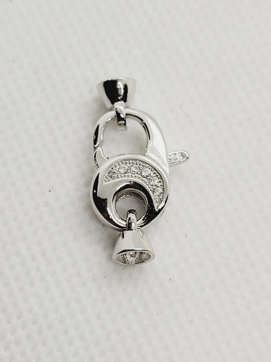 16mm Clasp with Cubic Zirconia | 925 Sterling Silver image 0