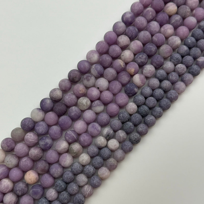Frosted Matte Round Gemstone Beads