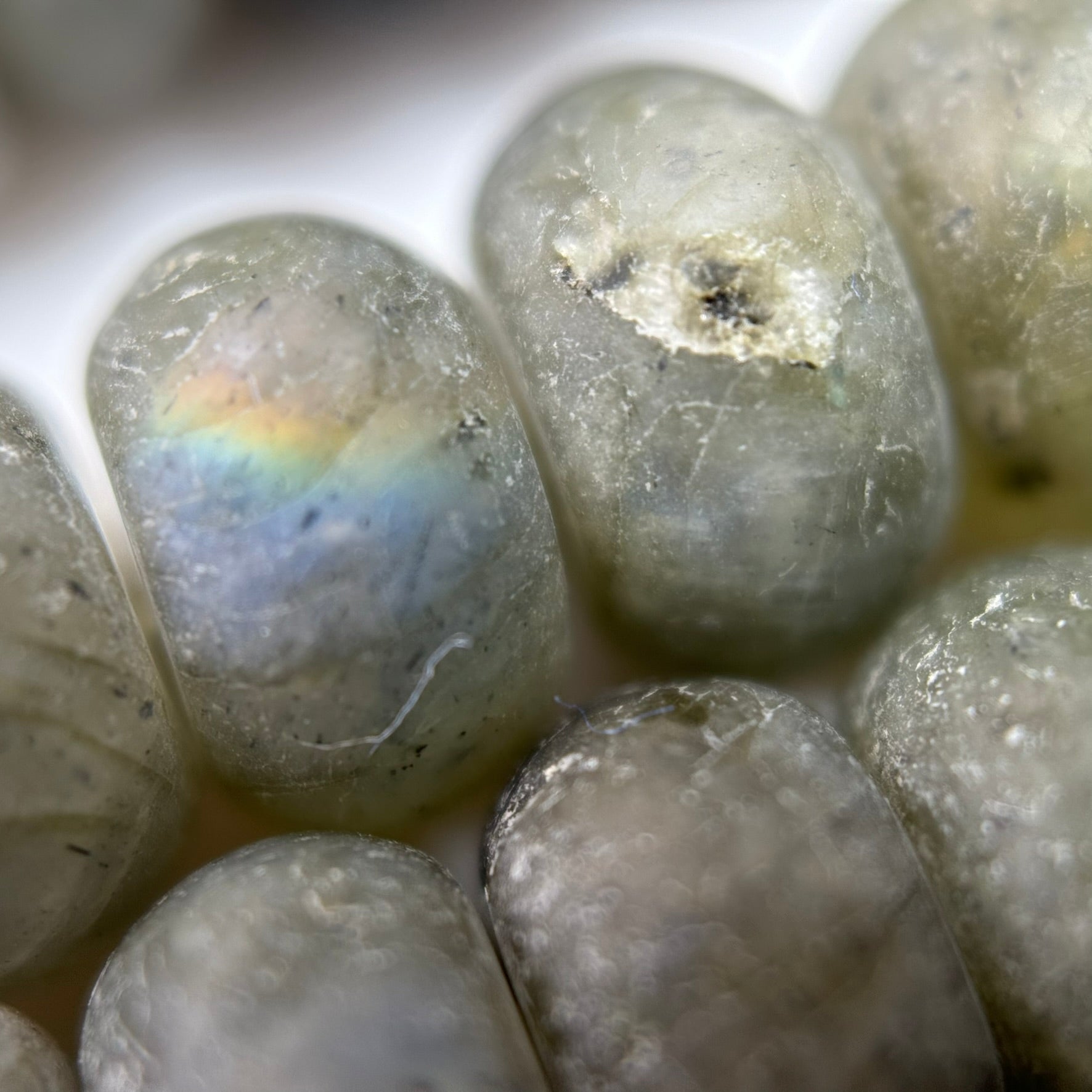 Labradorite Frosted Rondelle Beads image 2