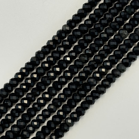 Obsidian Rainbow Faceted Rondelle Beads - (AA Quality)