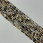 Banded Agate Gemstone Beads - Lentil Shape - Faceted Finish 