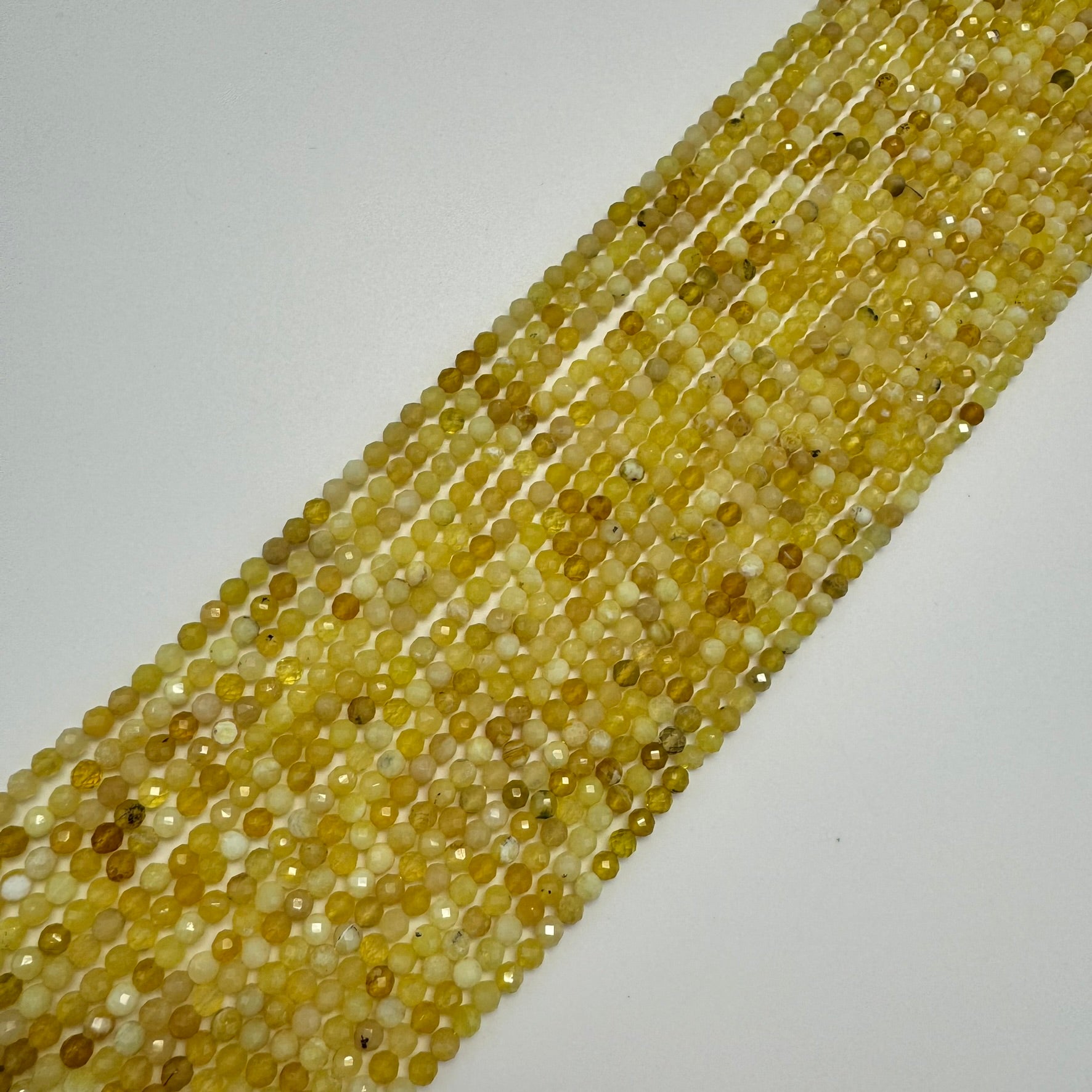 Yellow Opal Faceted Round Beads image 3
