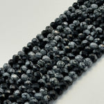 Snowflake Obsidian Faceted Rondelle Beads image 2