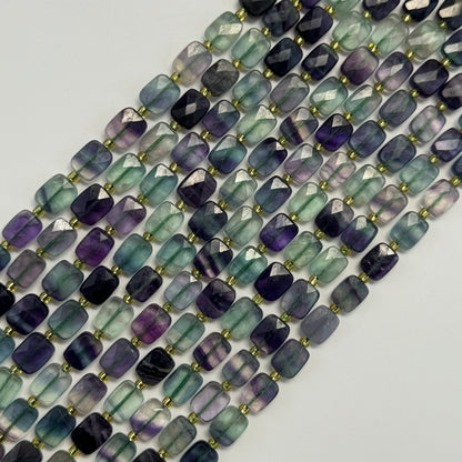 Rainbow Fluorite Rectangular Faceted Cushion Cut 10xÂ8 mm Beads image 6