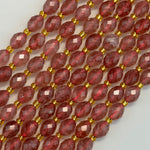 Strawberry Quartz Faceted Barrel 8 Beads image 3