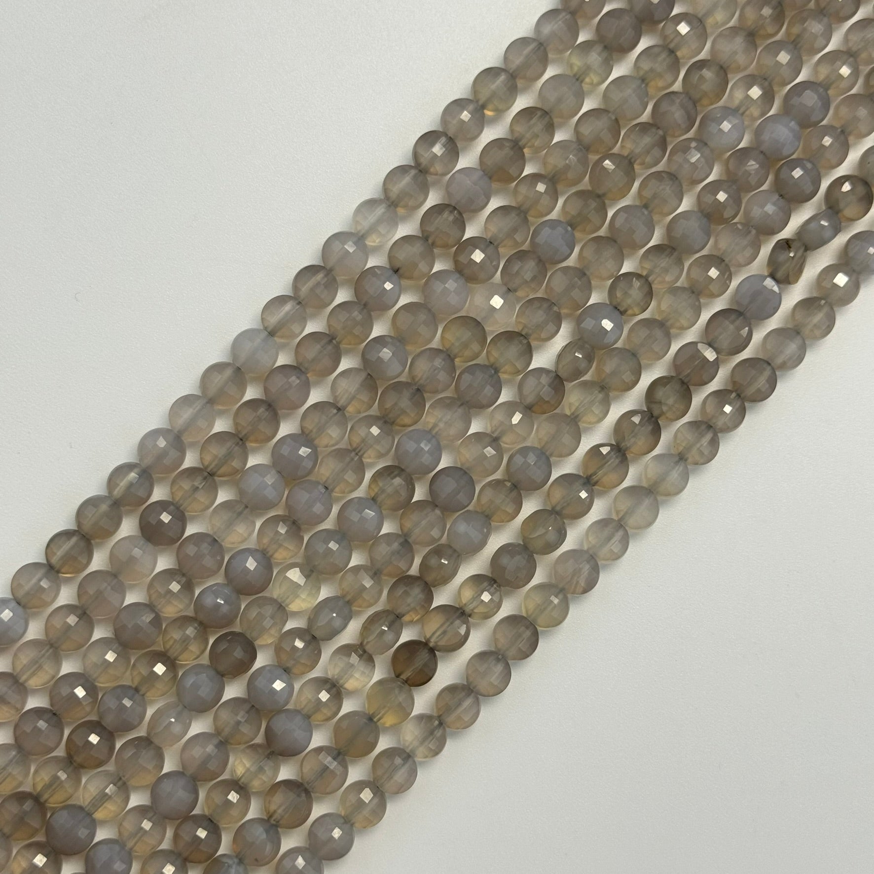 Gray Agate Lentil Beads image 0