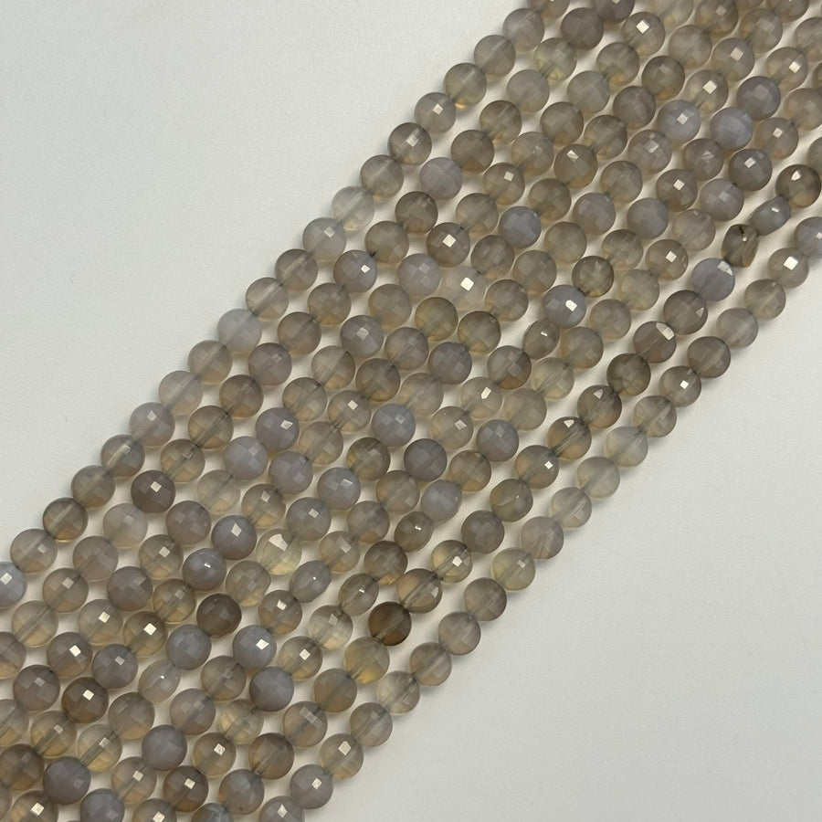 Gray Agate Lentil Beads image 0