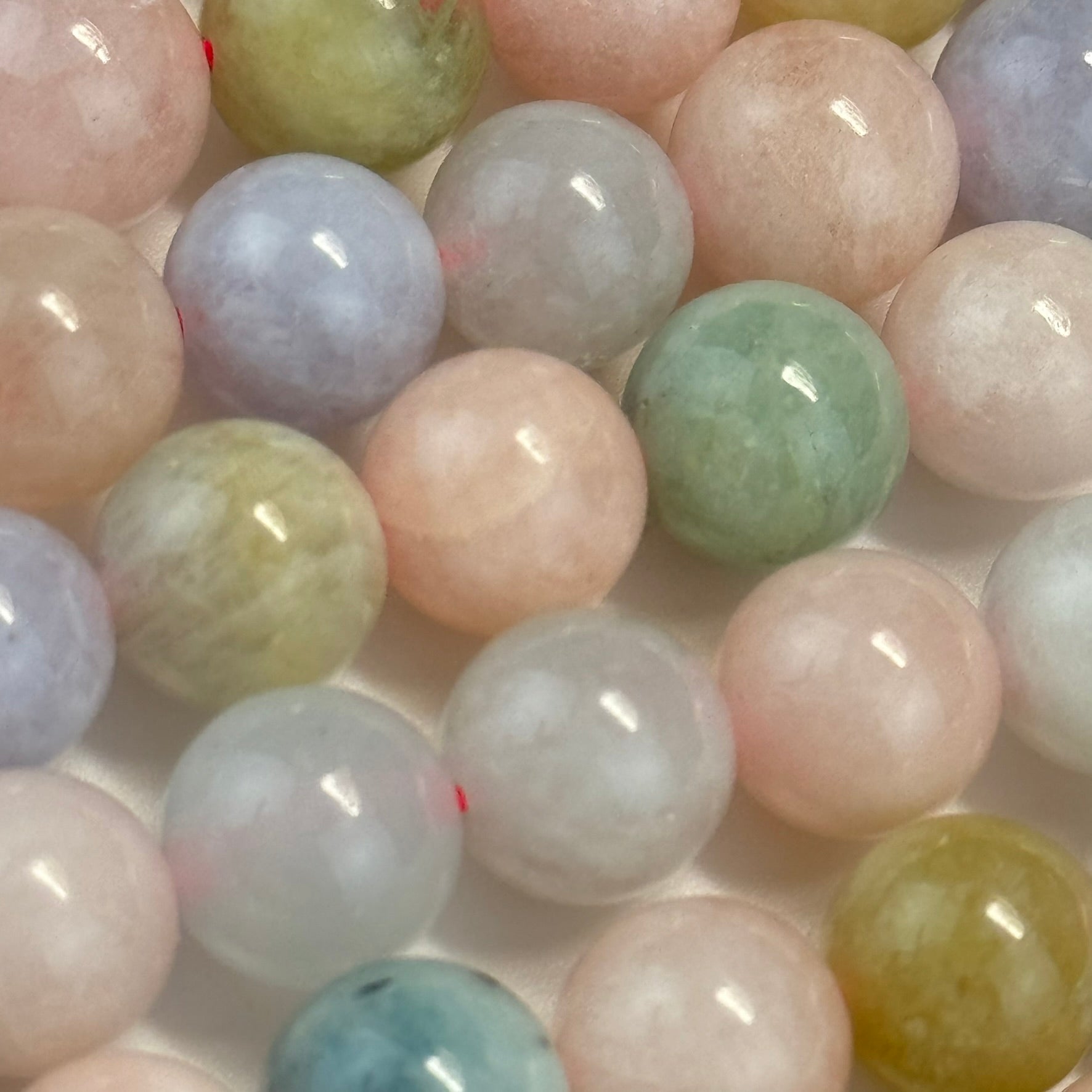Morganite Aquamarine Polished Round Beads image 3