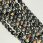 Black Silver Leaf Round Beads image 6