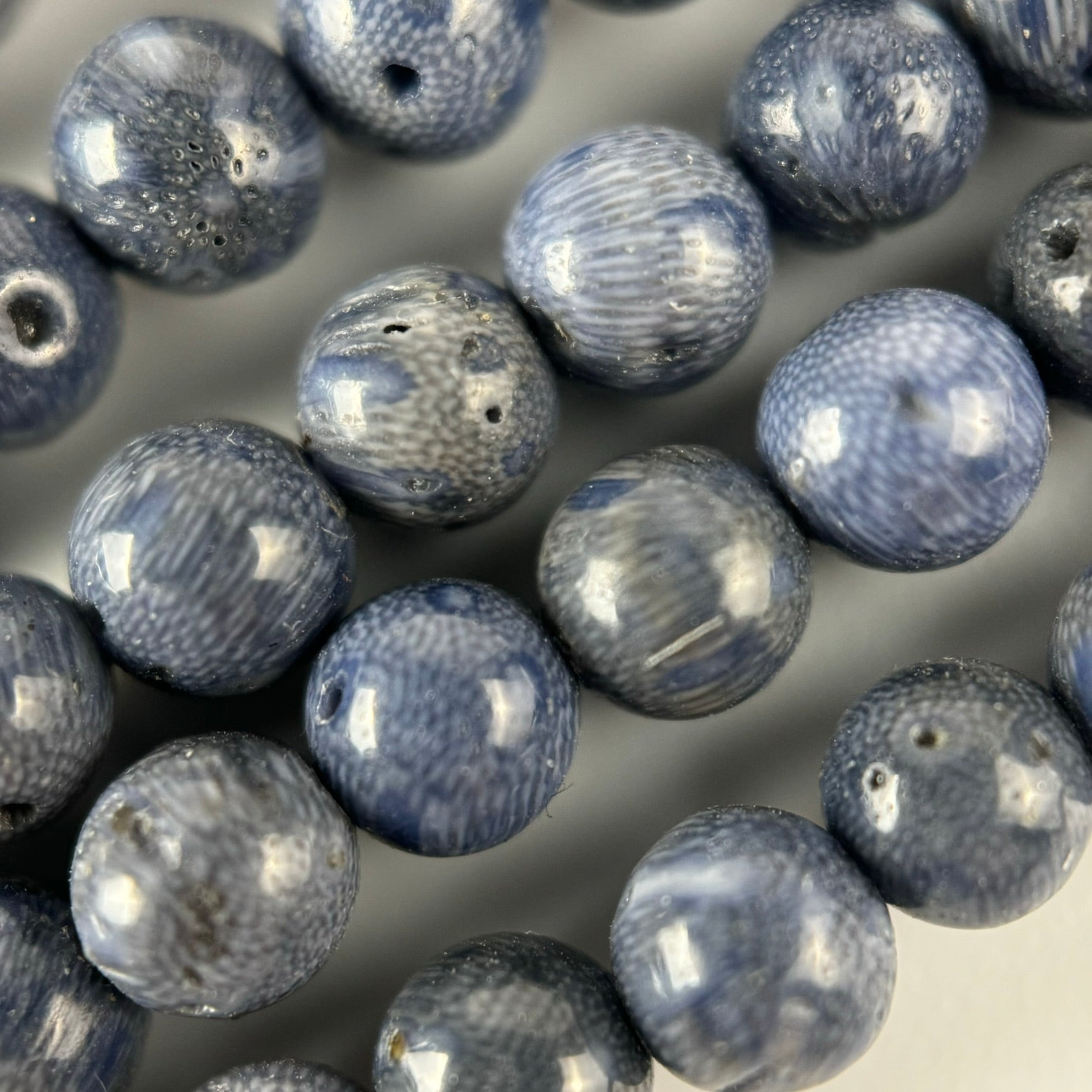 Blue Coral Polished Round Beads image 4