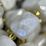 Rainbow Moonstone Rectangular Faceted Cushion Cut 10xÂ8 mm Beads image 1