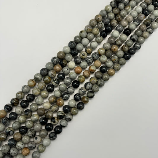 Jasper Picasso Polished Round Beads (AA Quality)