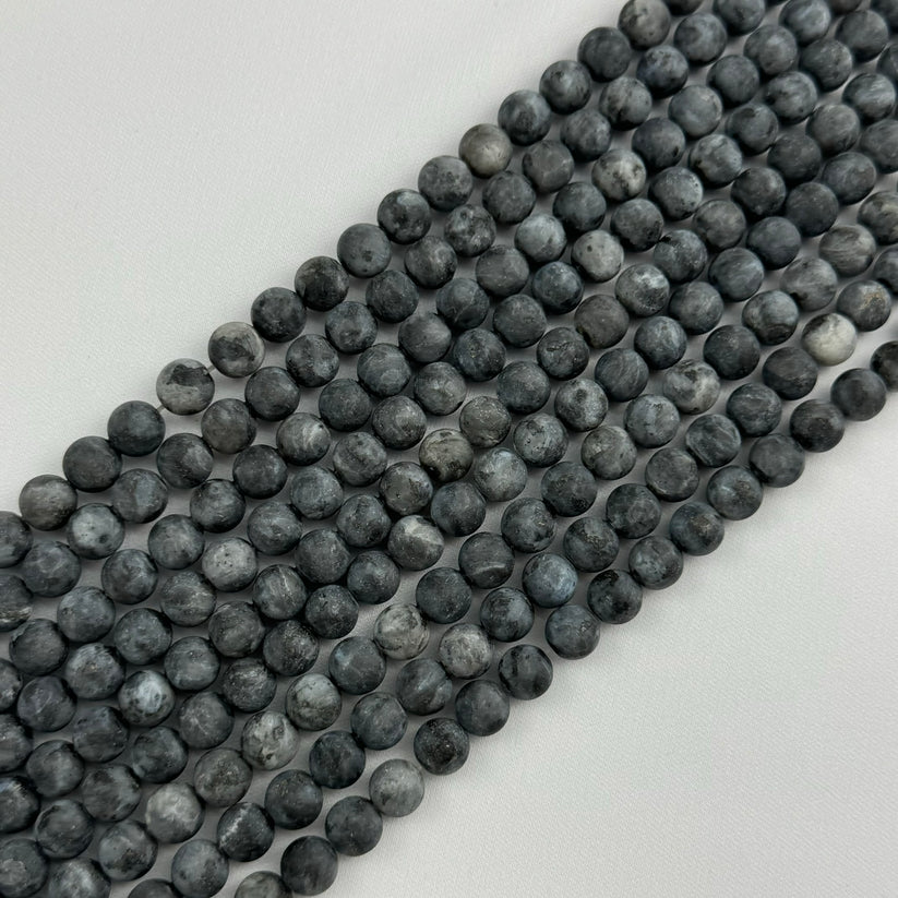 Frosted Matte Round Gemstone Beads
