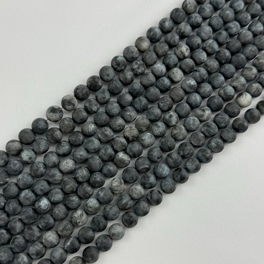 Larvikite Frosted Round Beads image 0