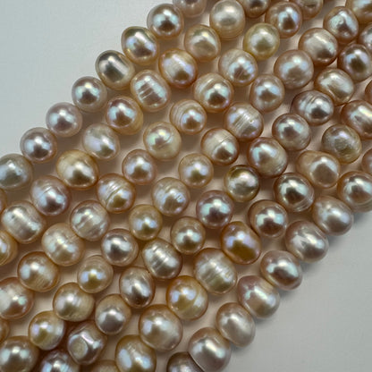 White, Peach Pearl  9x8mm - Ideal for Versatile Jewellery Making Crafts image 0