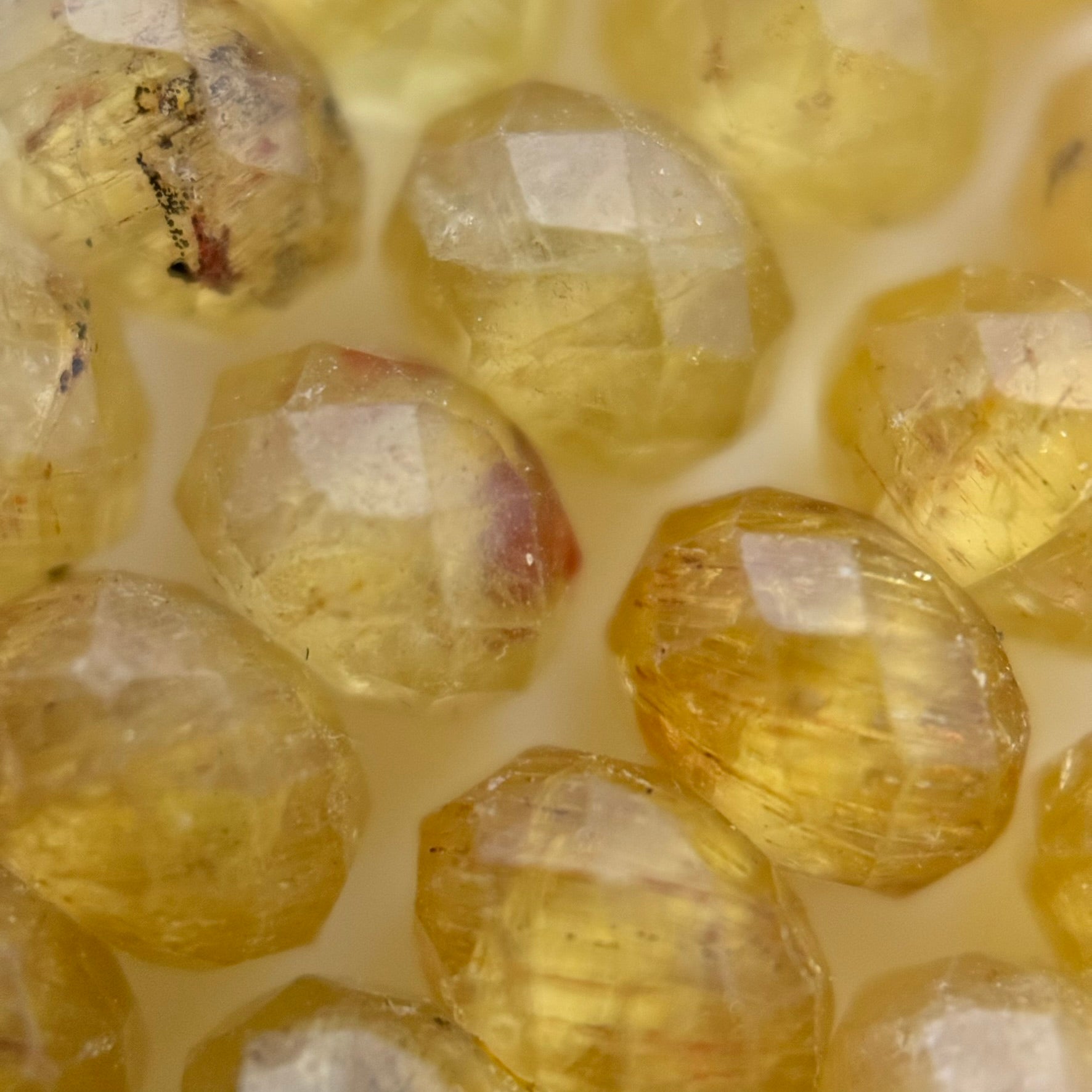 Golden Apatite Faceted Rondelle Beads (6x4mm) image 1