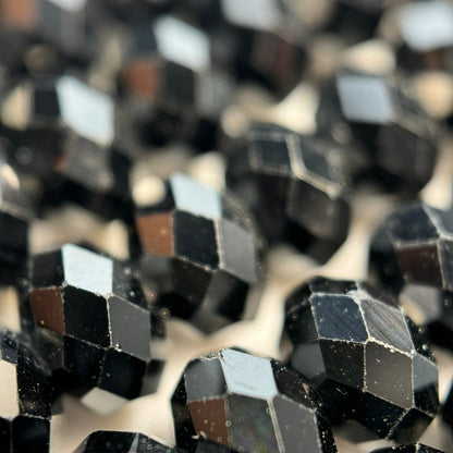 Black Spinel Faceted Rondelle Beads image 7