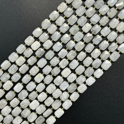 Rainbow Moonstone Rectangular Faceted Cushion Cut 10xÂ8 mm Beads image 0