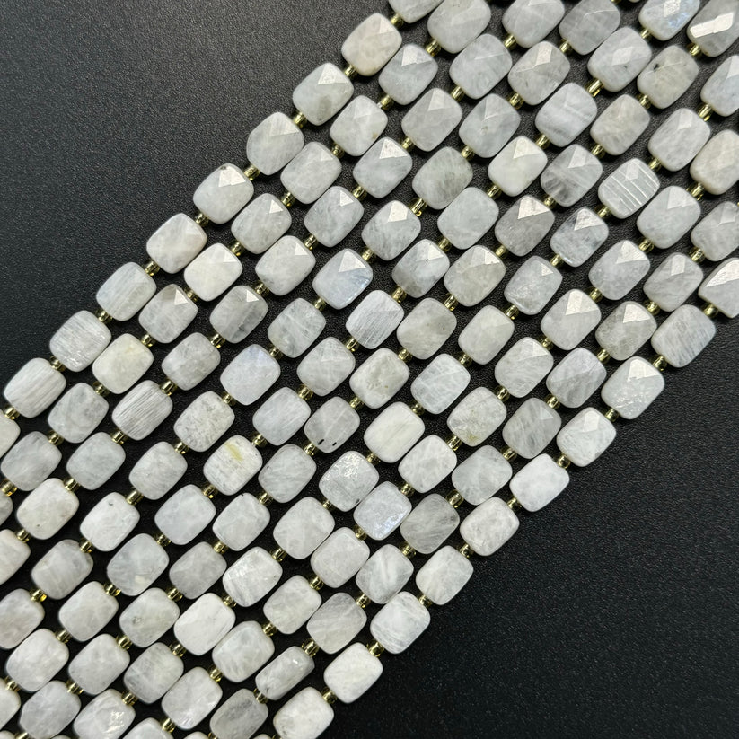 Faceted Rectangular Semi Precious Stone Beads