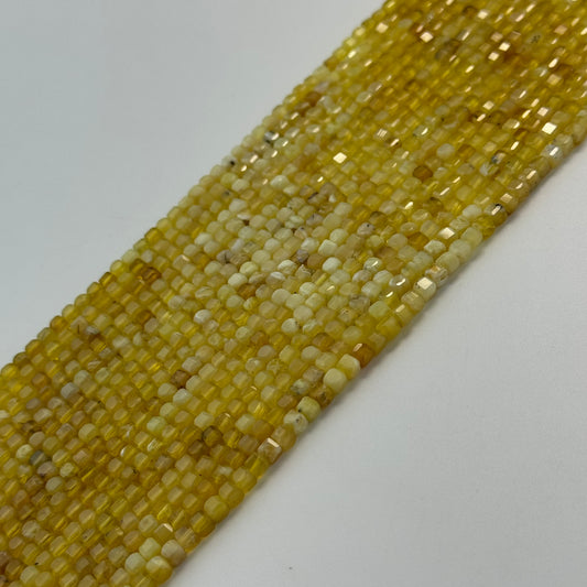 Yellow Opal Square Beads