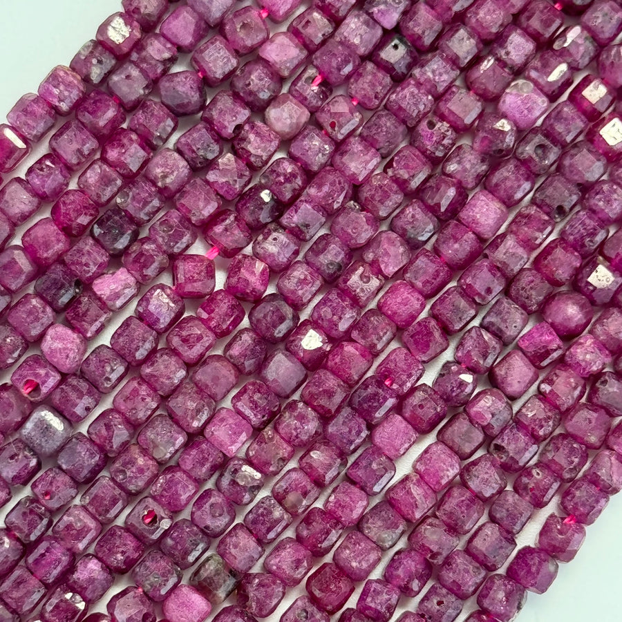 Ruby Glass Filled Square Beads image 0