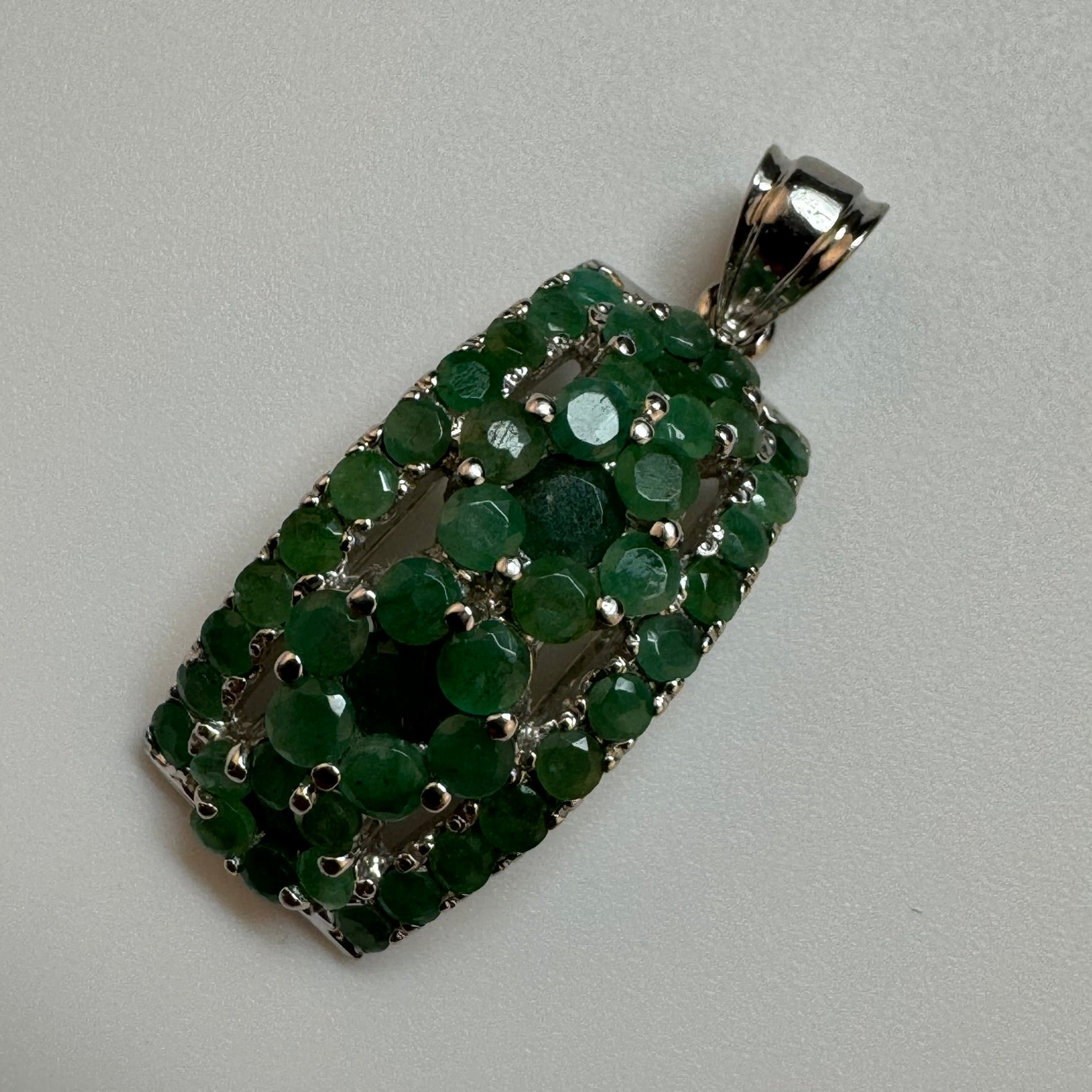 Emerald Pendant in 925 Sterling Silver image 0