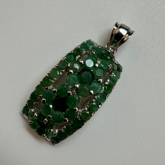 Emerald Pendant in 925 Sterling Silver image 0