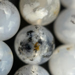 Dendritic White Chalcedony Polished Round Beads image 2
