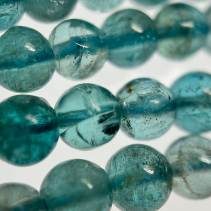 Blue Apatite Round Beads  With A Polished Finish image 4